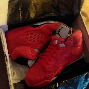 Kyrie jersey from pro shop  and red suede 5s